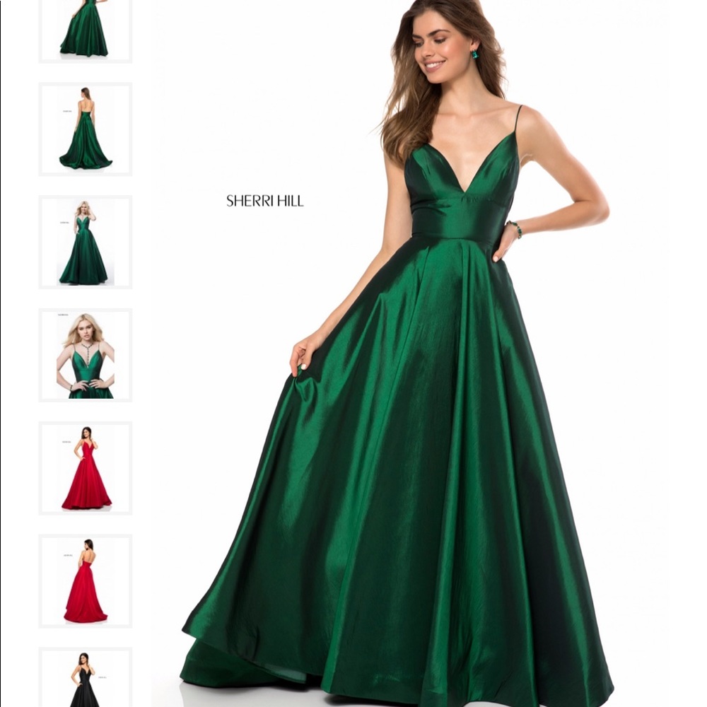 Emerald Green Sherri Hill Prom Dress Style 51822